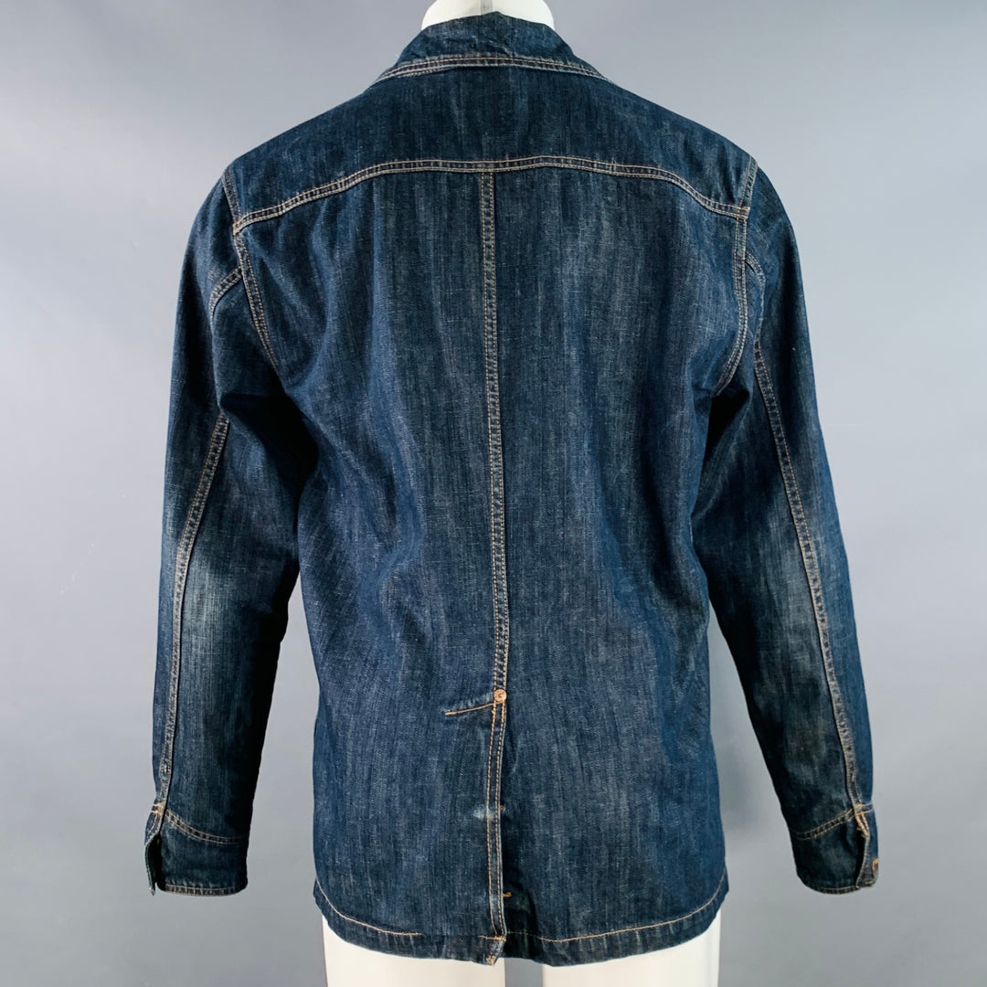EDWIN Size M Navy Cotton Denim  Patch Pockets Chore Jacket