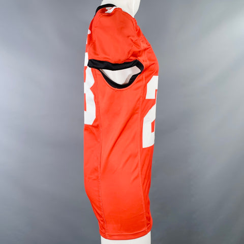 T-shirt maillot de sport sans marque, taille S, rouge et noir, en polyester