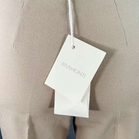 RIVAMONTI Size 2 Khaki Cotton Blend Narrow Leg Dress Pants