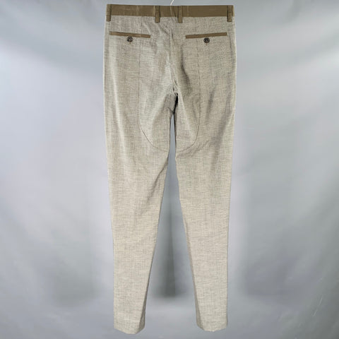 ETRO Size 32 Black Grey Woven Wool Cotton Flat Front Casual Pants