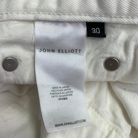 JOHN ELLIOTT Size 30 White Multi Color Paint Splatter Cotton Slim Jeans