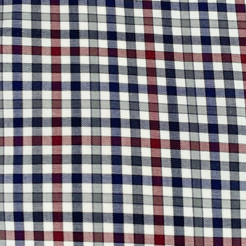 Chemise en Coton à Carreaux Rouge et Bleu Marine Manches Longues ERMENEGILDO ZEGNA Taille XL