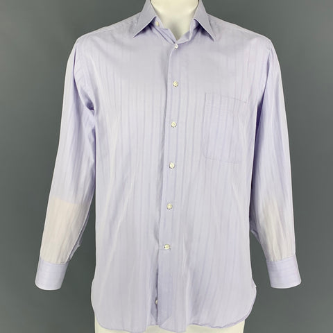 ERMENEGILDO ZEGNA Size L Lavender Purple Cotton Button Up Long Sleeve Shirt