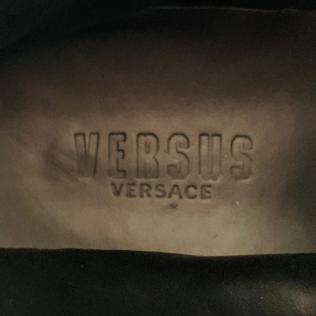VERSUS by GIANNI VERSACE Size 12 Black Leather Side Zipper Boots