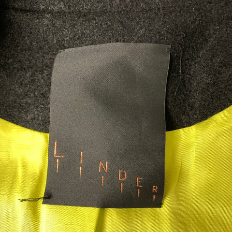 LINDER Size M Black Red Notch Lapel Coat