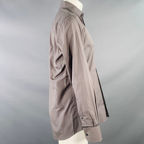 DOLCE & GABBANA LUXURY Size S Grey Charcoal Spread Collar Long Sleeve Shirt