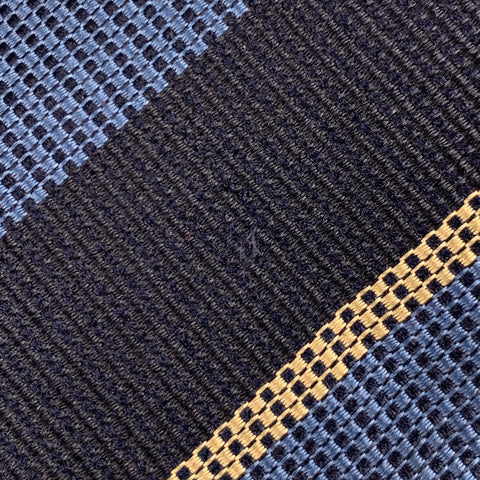 BIGI for BARNEY'S NEW YORK Navy Yellow Diagonal Stripe Silk Tie