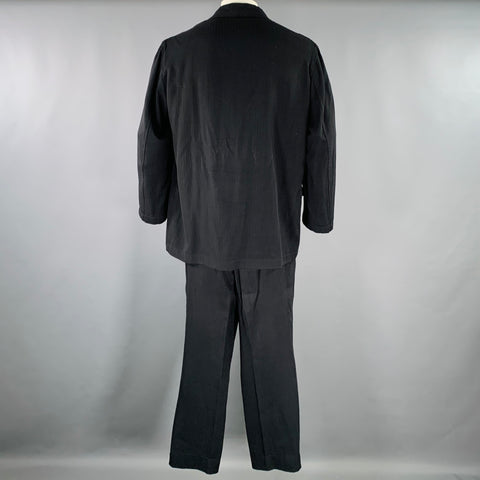 Y's by YOHJI YAMAMOTO Size L Black Rayon Single Breasted Suit