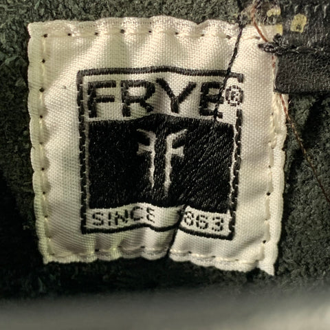 FRYE Size 6.5 Black Leather Pull On Biker Buckle Boots