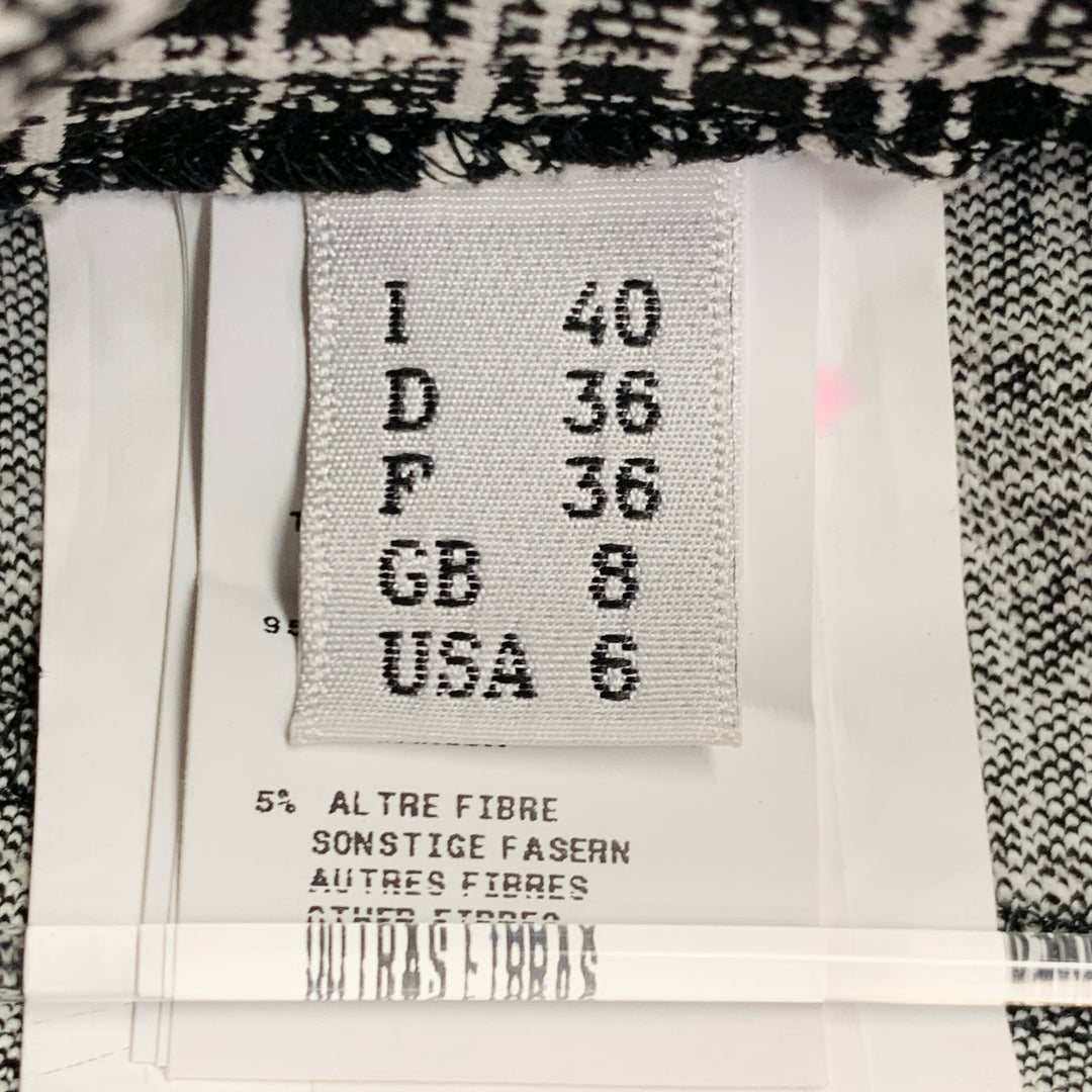 MOSCHINO Size 6 Black White Rayon Crosshatch Five Pocket Skinny Jeans