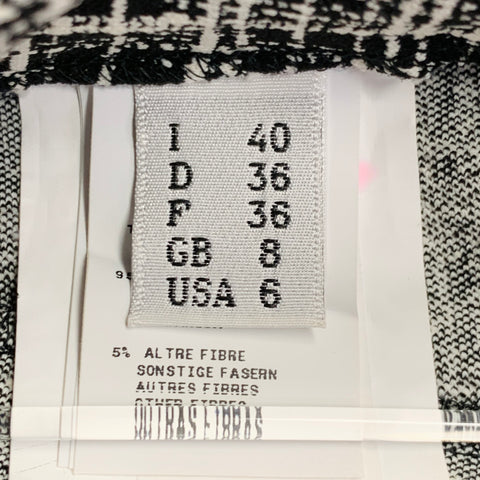 MOSCHINO Size 6 Black White Rayon Crosshatch Five Pocket Skinny Jeans