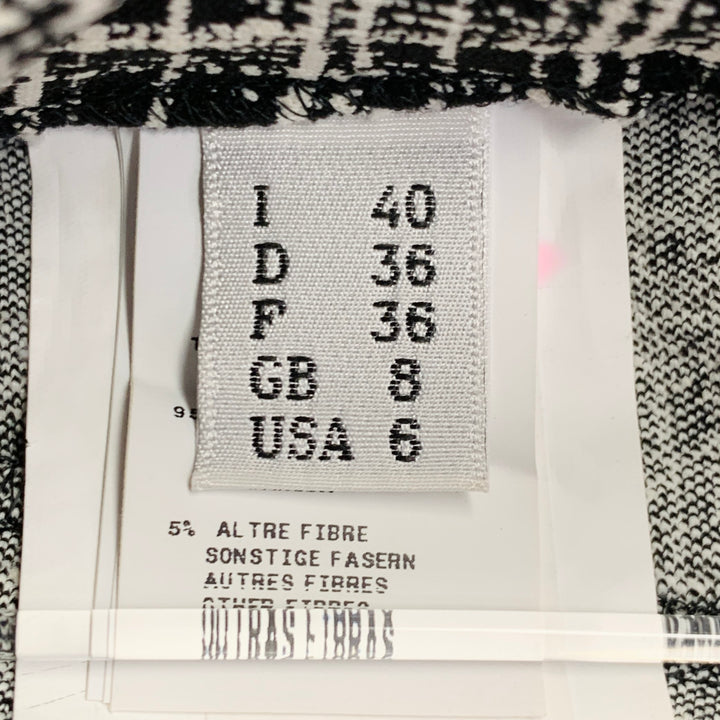 MOSCHINO Size 6 Black White Rayon Crosshatch Five Pocket Skinny Jeans