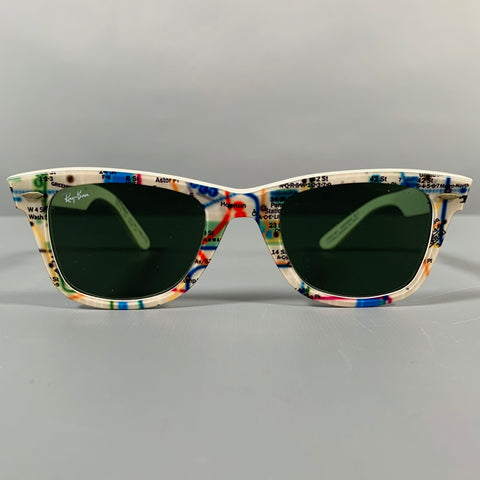 RAY-BAN Multi Color Limited Edition -Wayfarer- NYC Map Print Acetate Sunglasses