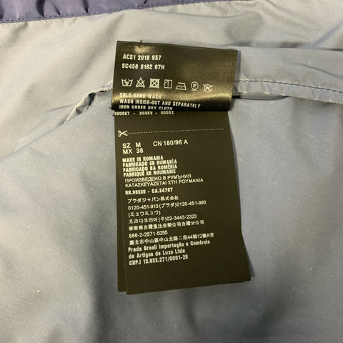 Chemise PRADA manches courtes en polyamide bleu marine à boutons-pression taille M