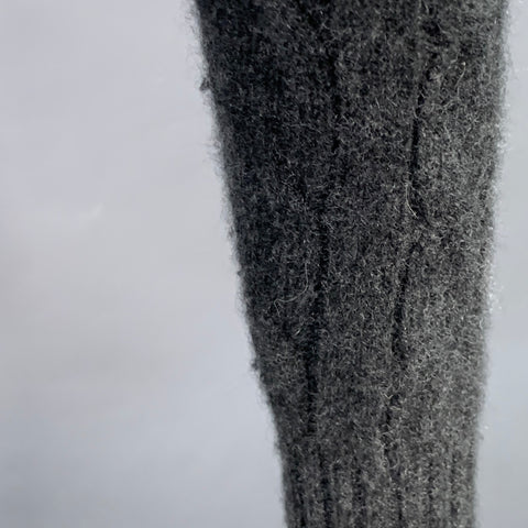 RALPH LAUREN Size S Grey Charcoal Cashmere Cable Knit Turtleneck Sweater