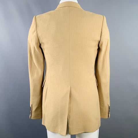 DRIES VAN NOTEN Veste de sport texturée en mélange de viscose, taille 38, couleur camel