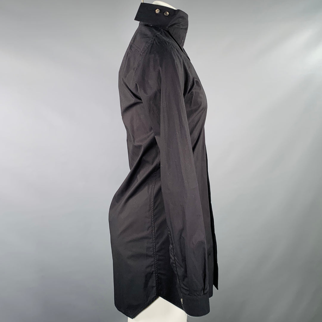 RICK OWENS SS14 Size M Vicious Black Cotton Long Sleeve Shirt