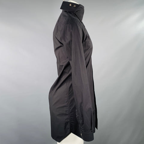 RICK OWENS SS14 Size M Vicious Black Cotton Long Sleeve Shirt