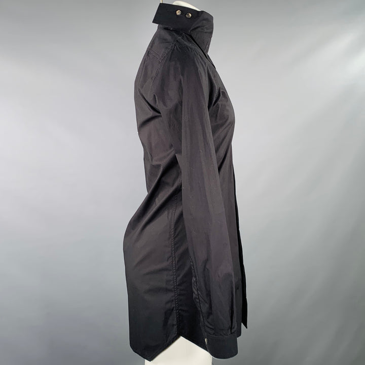 RICK OWENS SS14 Size M Vicious Black Cotton Long Sleeve Shirt