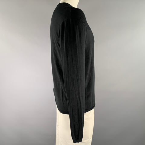 ARMANI COLLEZIONI Size L Black Knit Ribbed Pullover