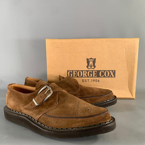 GEORGE COX Size 10 Brown 4200 MG MONK 593 Leather Creeper Loafers