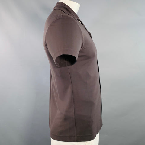 Chemise à manches courtes DANIEL CLEARY, taille L, gris anthracite, col pointu en rayonne