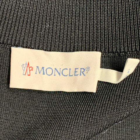 MONCLER Size L Black Nylon Quilted Double Zipper Jacket