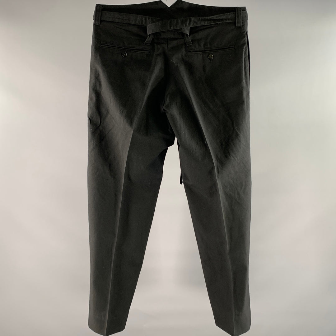 VISVIM Size L Black Wool Linen Waist Tie Pants