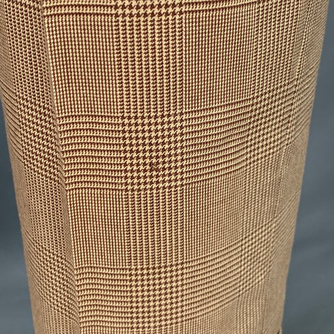 POLO by RALPH LAUREN Size 30 Brown Beige Glenplaid Cotton Pleated Tapered Dress Pants