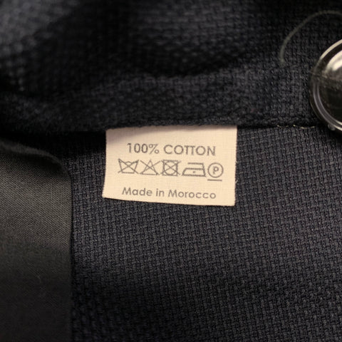 DRIES VAN NOTEN Size 46 SS15 Navy Woven Cotton Notch Lapel Sport Coat