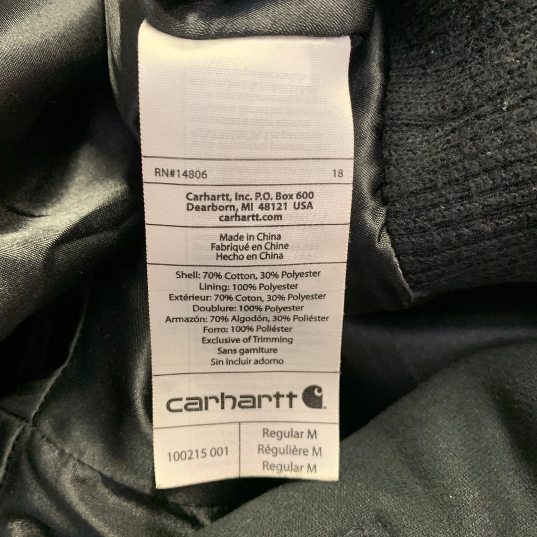 ADAM KIMMEL x CARHARTT Size M Black Cotton Blend Zip Up Hooded Sweatshirt