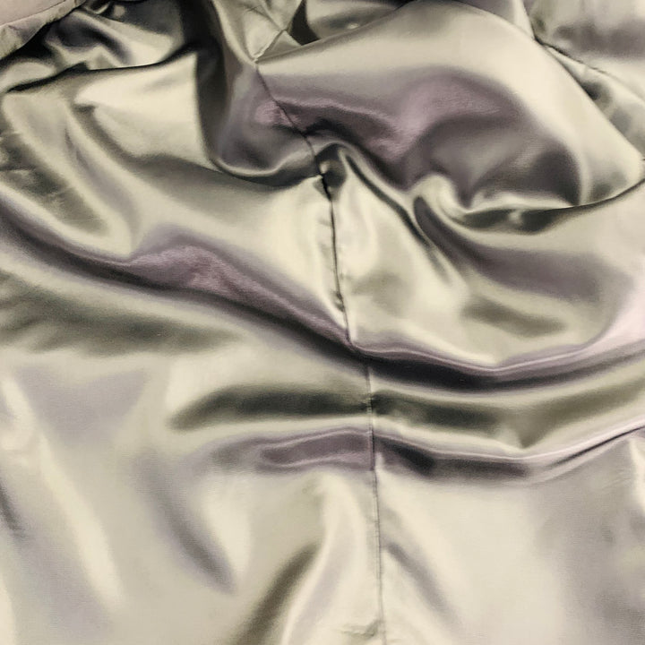 RAF SIMONS Size L Black White Satin Wool Acrylic Peak Lapel Contrast Trim Sport Coat