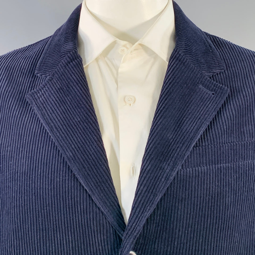 ALEX MILL Size XL Navy Corduroy Cotton Notch Lapel Sport Coat