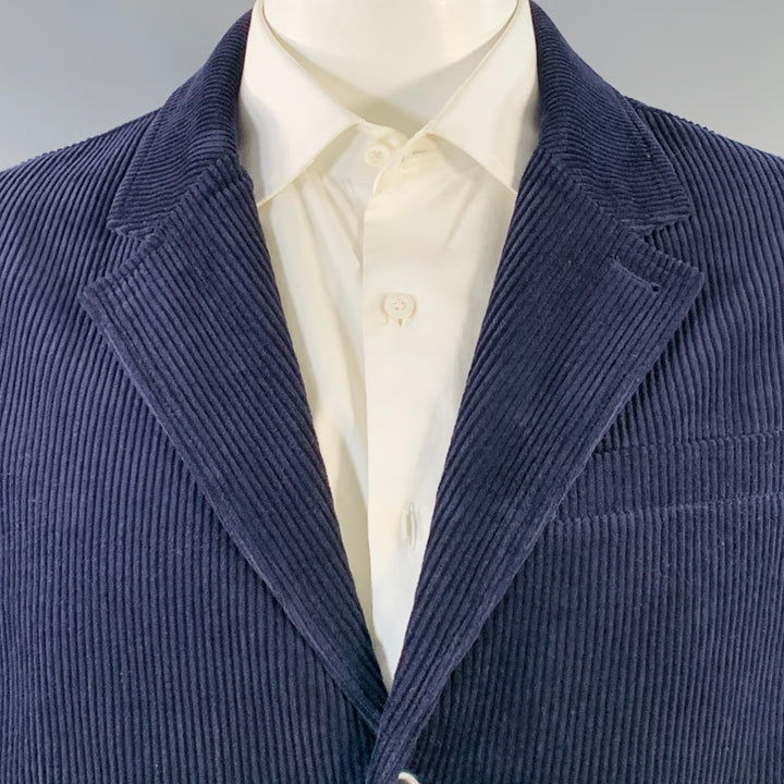 ALEX MILL Size XL Navy Corduroy Cotton Notch Lapel Sport Coat