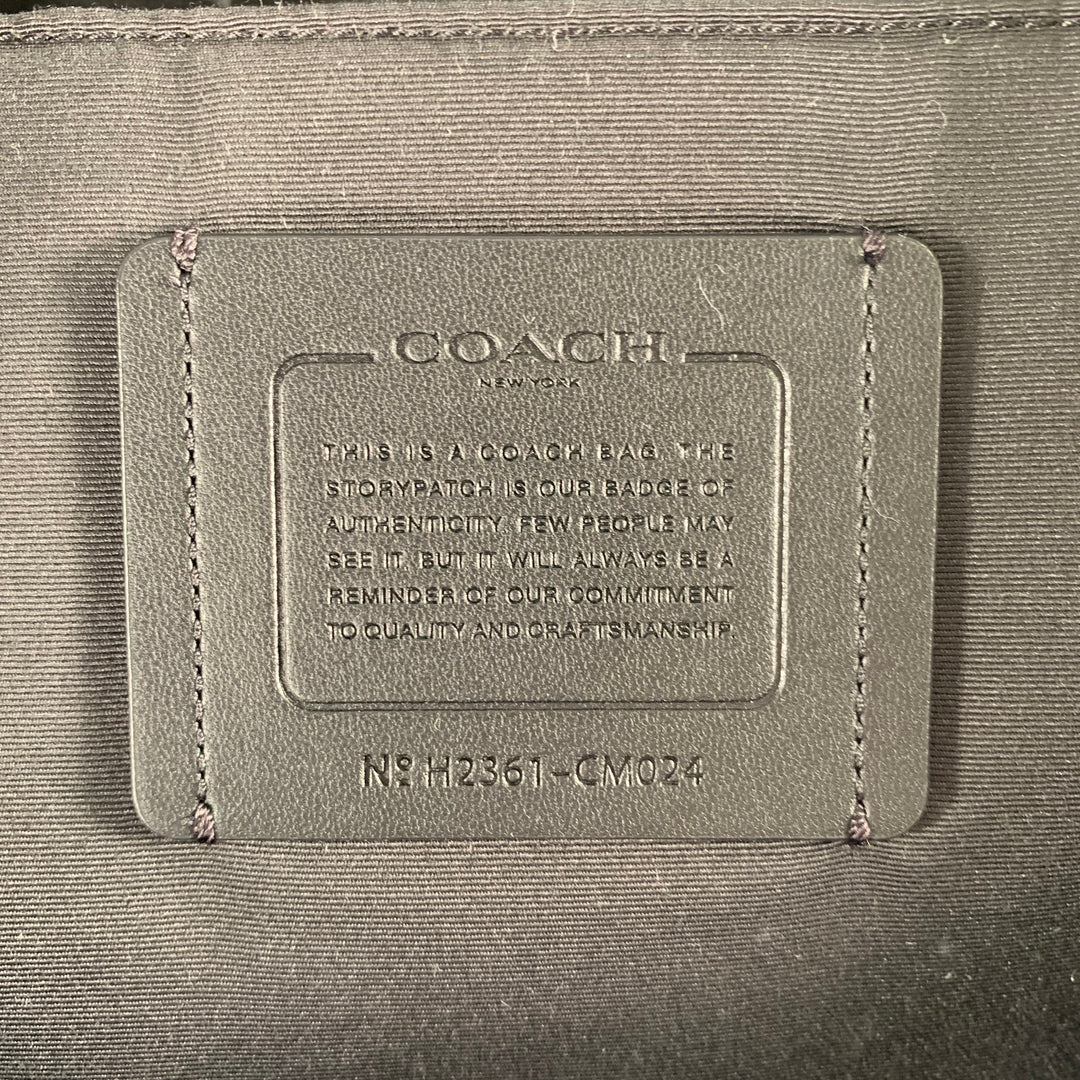 COACH Black Grey Monogram Leather Backpack Bag
