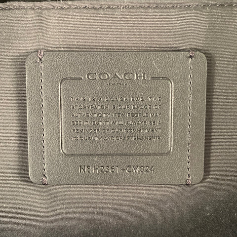 COACH Black Grey Monogram Leather Backpack Bag