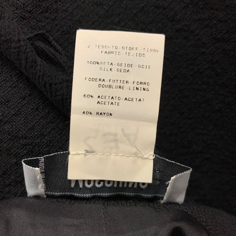 MOSCHINO Size 4 Black Silk Textured Pencil Below Knee Skirt