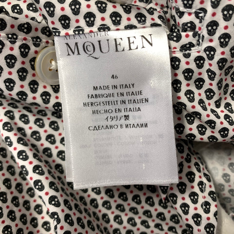 ALEXANDER MCQUEEN Chest Size 36 White Black & Red Skulls Cotton Sport Coat