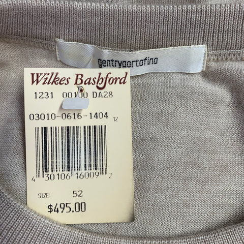 GENTRYPORTOFINO Size 42 Beige Heather Cashmere Crew Neck Pullover