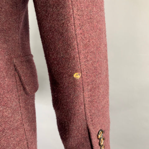 BRUNELLO CUCINELLI Chest Size S Burgundy Heather Cashmere Sport Coat