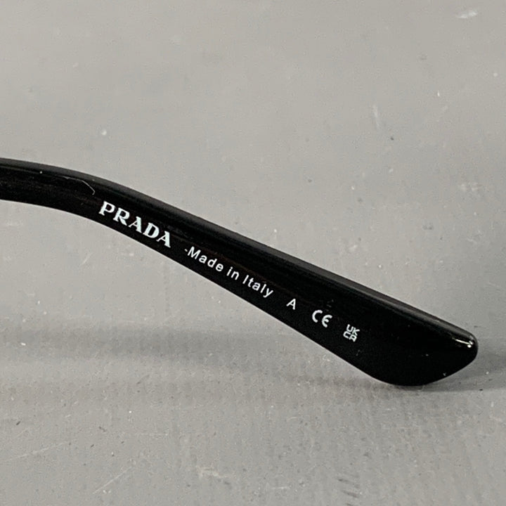 PRADA Silver Black Metal Pilot Sunglasses