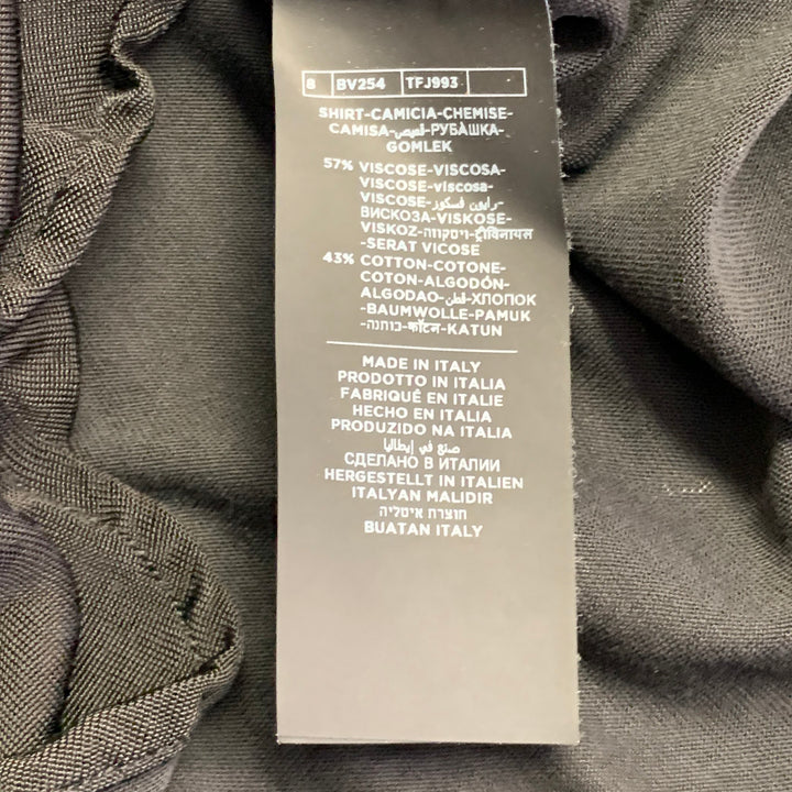 TOM FORD Size XXXL Black Viscose Blend Cutaway Long Sleeve Shirt