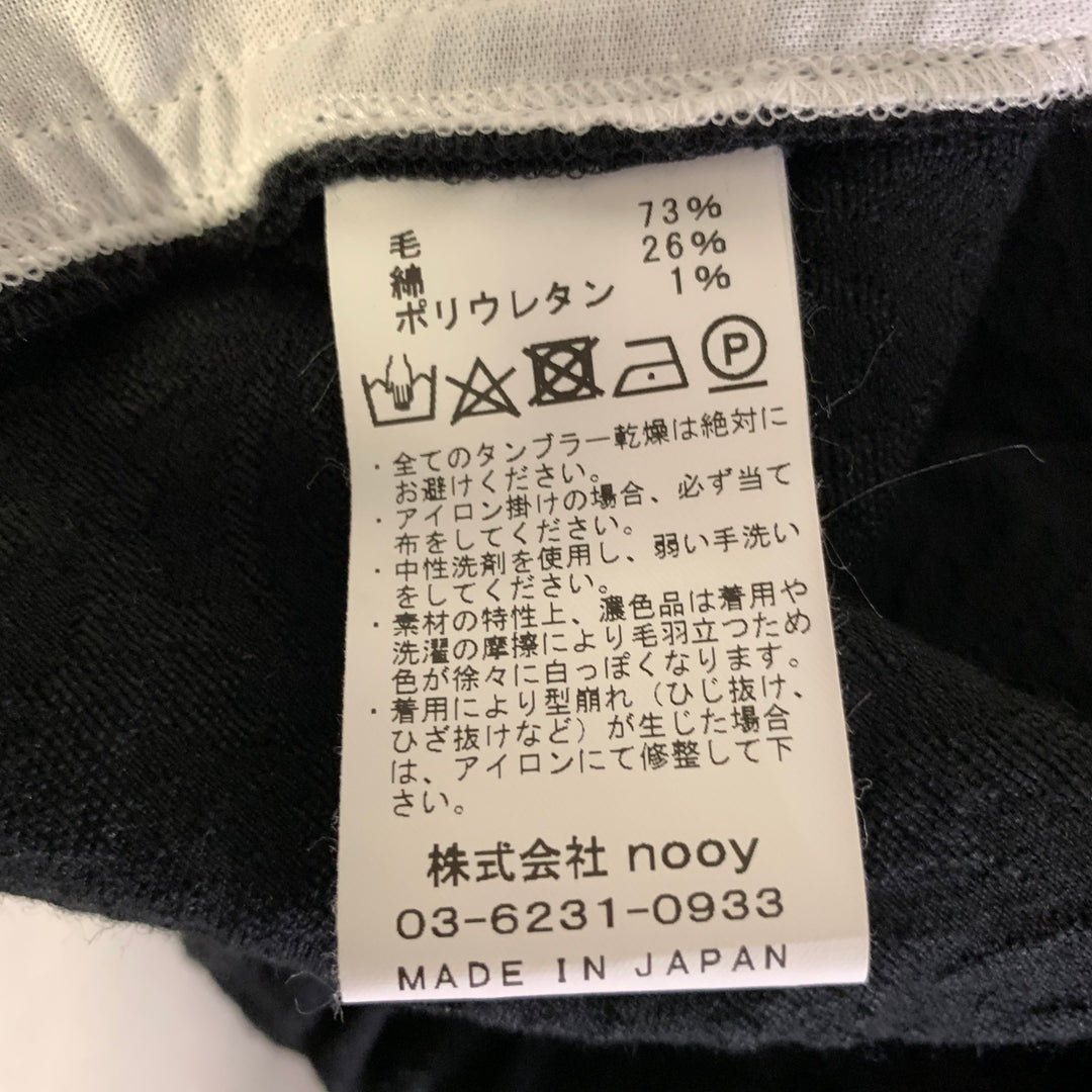 NOOY Size S Black Wool Cotton Jacquard Floral Elasticated Pants