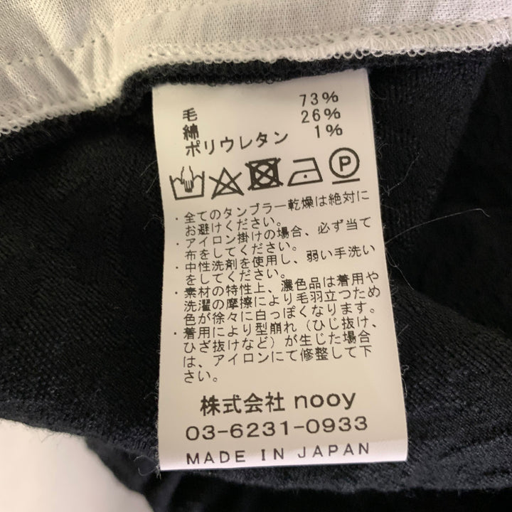 NOOY Size S Black Wool Cotton Jacquard Floral Elasticated Pants