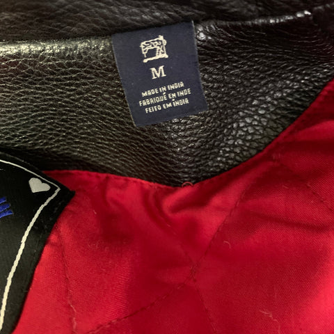 SCOTCH AND SODA Chest Size M Black Crackled Leather Moto Racer Jacket