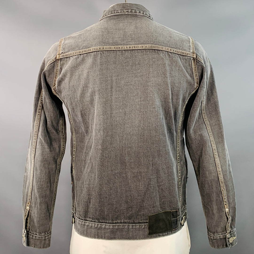 VISVIM Size L DMGD Black Wash Selvedge Denim Trucker Jacket