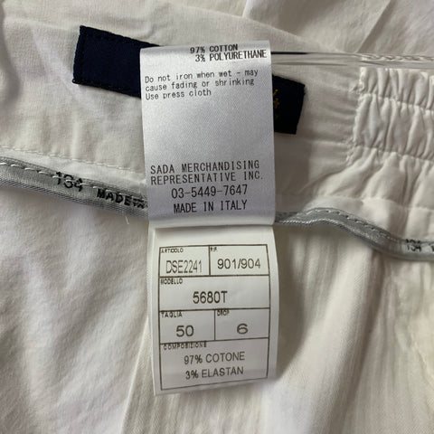VAULT 134 Size M White Pleated Cotton Blend Drawstring Casual Pants
