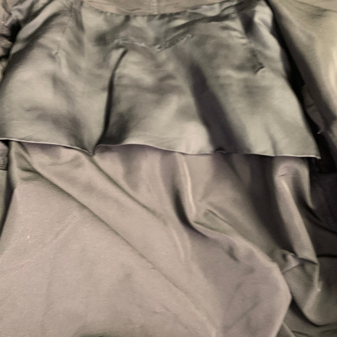 RICK OWENS Size 8 Black Polyester Blend Asymmetrical Zip Up Jacket