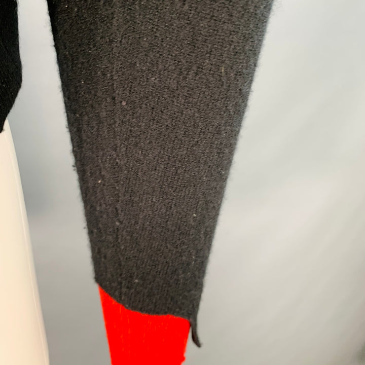 ZADIG & VOLTAIRE Size S Black Silver Red Cashmere Rhinestone Stars Raw Edge Pullover