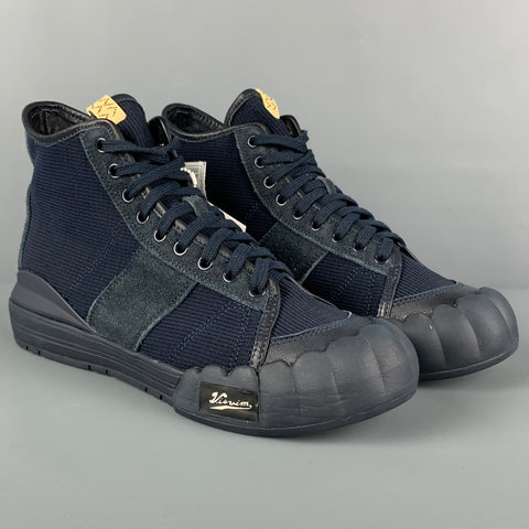 VISVIM Size 10.5 Navy Mixed Material Lanier High-Top Sneakers